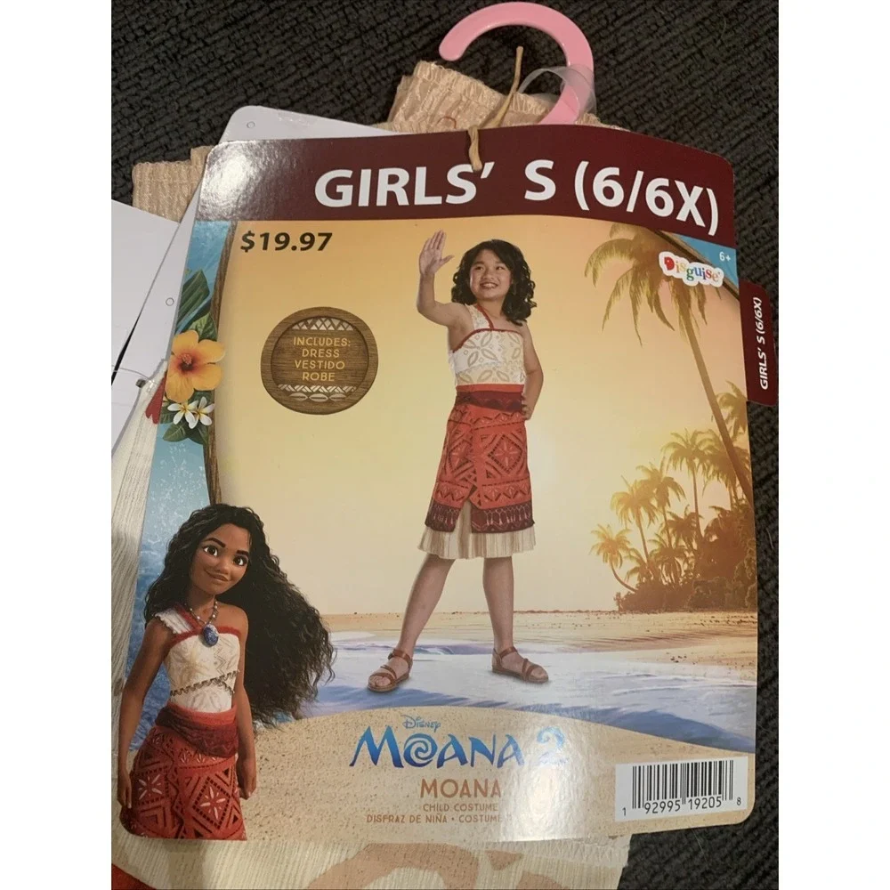 NEW Disney Moana 2 Classic Adventure Girl Halloween Costume Size: S (6/6X)‎